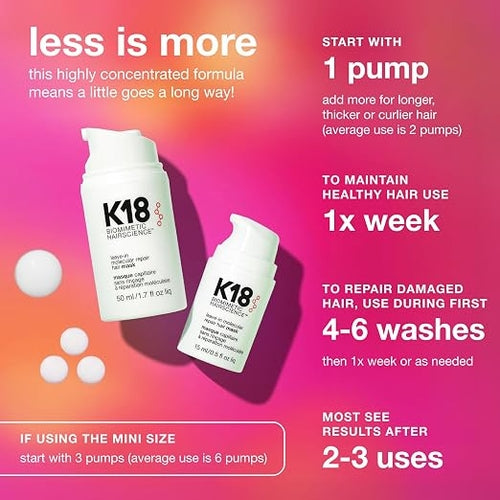 K18 Biomimetic Hairscience Leave-In Molecular Repair Hair Mask Peptide Treatment