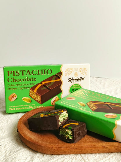 4 Pack Dubai Style Pistachio Chocolate Bars 30g Each Premium Chocolate Treat