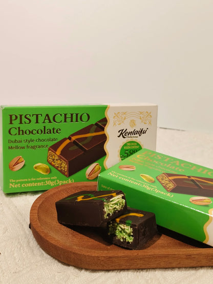 4 Pack Dubai Style Pistachio Chocolate Bars 30g Each Premium Chocolate Treat