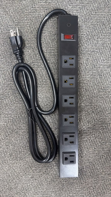 6 Outlet PDU Power Strip 1.5M Aluminum Pure Copper 14 AWG Heavy Duty Socket