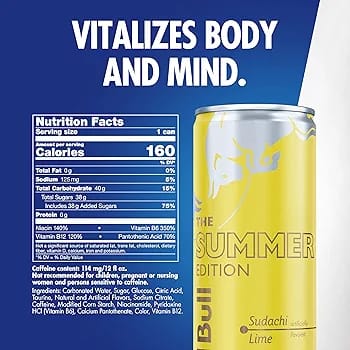 24 Pack Red Bull Summer Edition Sudachi Lime 8.4 FL oz Energy Drink