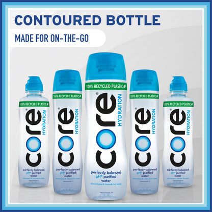 CORE Hydration Perfectly Balanced Drinking Water, 30.4 fl oz Bottles (6 Pack), Ultra-Purified pH Balanced Electrolyte Water