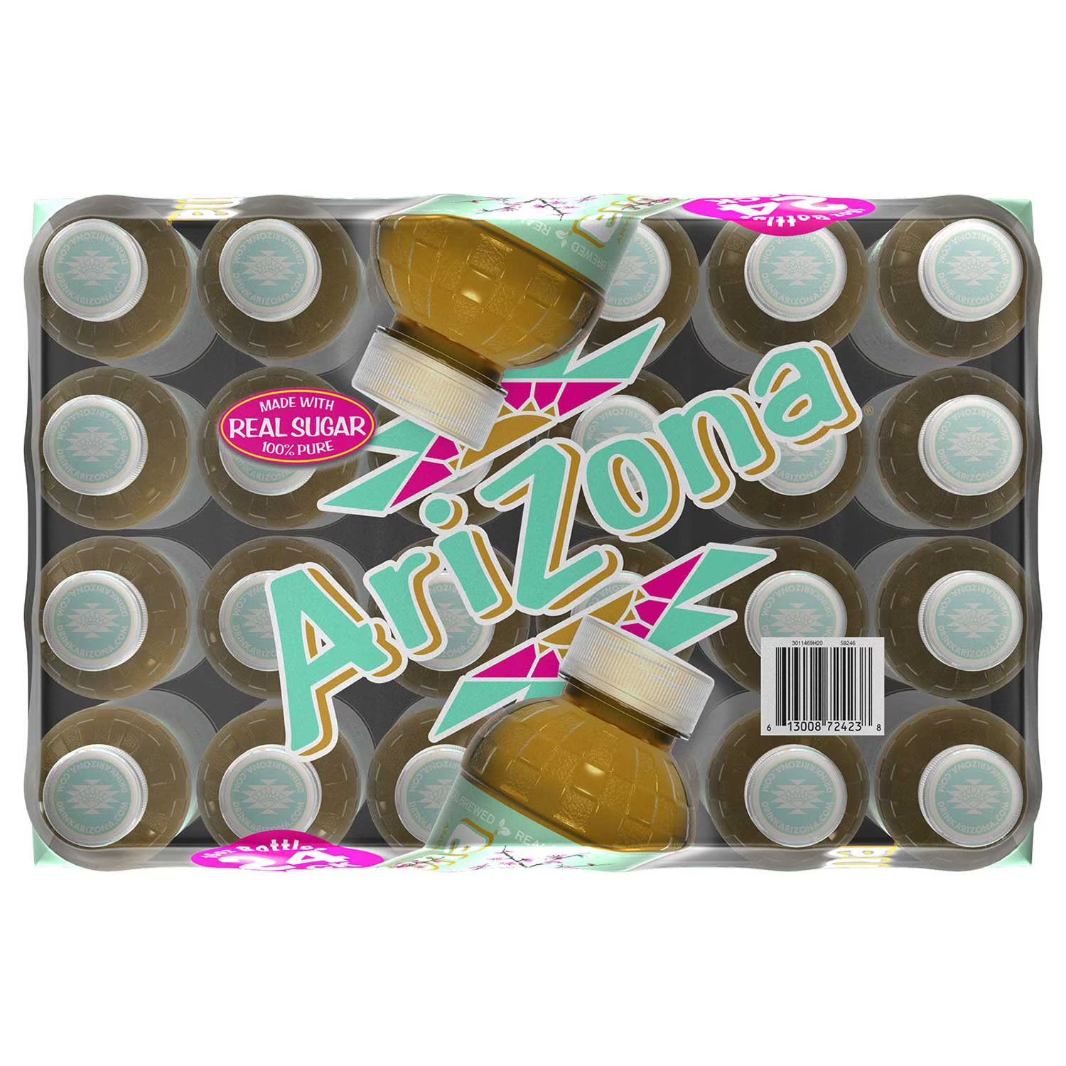AriZona Green Tea with Ginseng and Honey 16 fl oz 24 Pack – Ready-to-Drink Iced Tea, Sweetened Herbal Beverage, Bulk Value Pack, Refreshing Energy Drink Alternative
