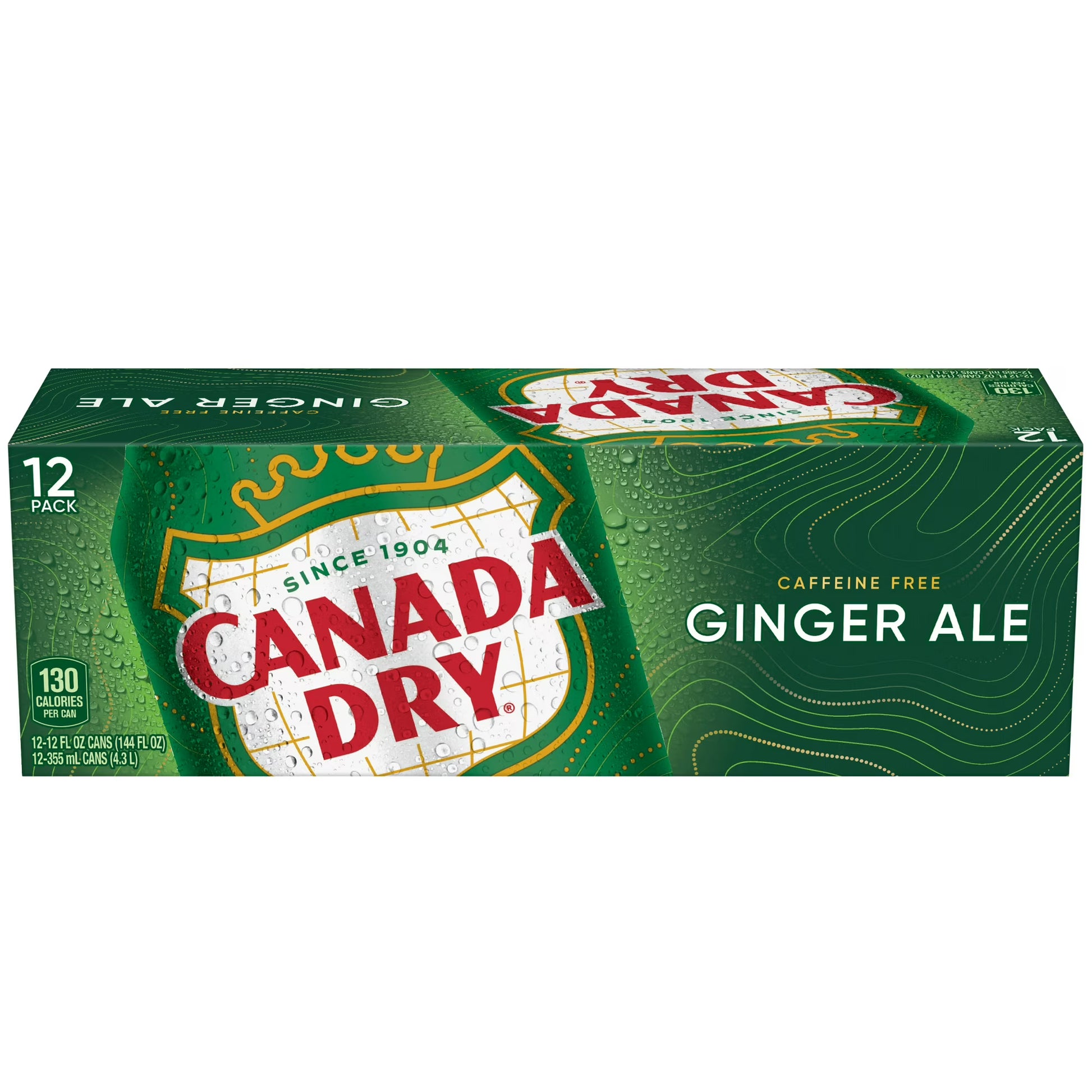Canada Dry Ginger Ale Soda, 12 fl oz Cans, 12-Count – Classic Crisp & Refreshing Caffeine Free Soft Drink
