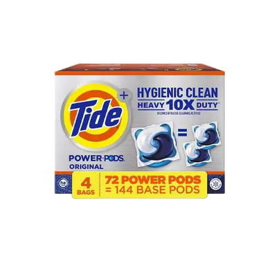 Tide Power PODS + Ultra OXI Laundry Detergent Pacs (72 Count) – Stain & Odor Eliminator, High-Efficiency Compatible