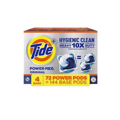 Tide Power PODS + Ultra OXI Laundry Detergent Pacs (72 Count) – Stain & Odor Eliminator, High-Efficiency Compatible