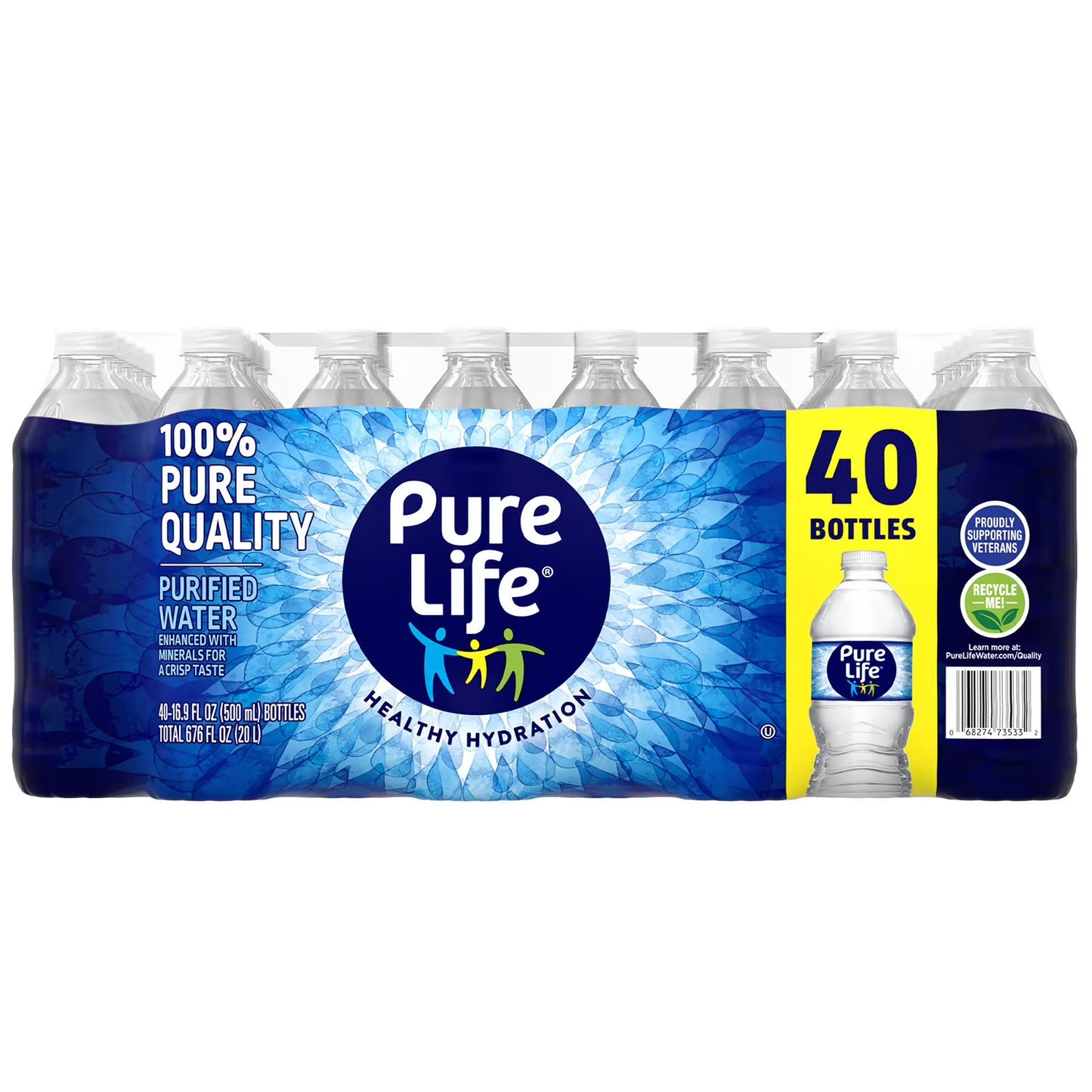 Pure Life Purified Water 16.9 fl oz 40 Pack – Bottled Drinking Water, Bulk Pack, Refreshing Everyday Hydration, BPA-Free Bottles