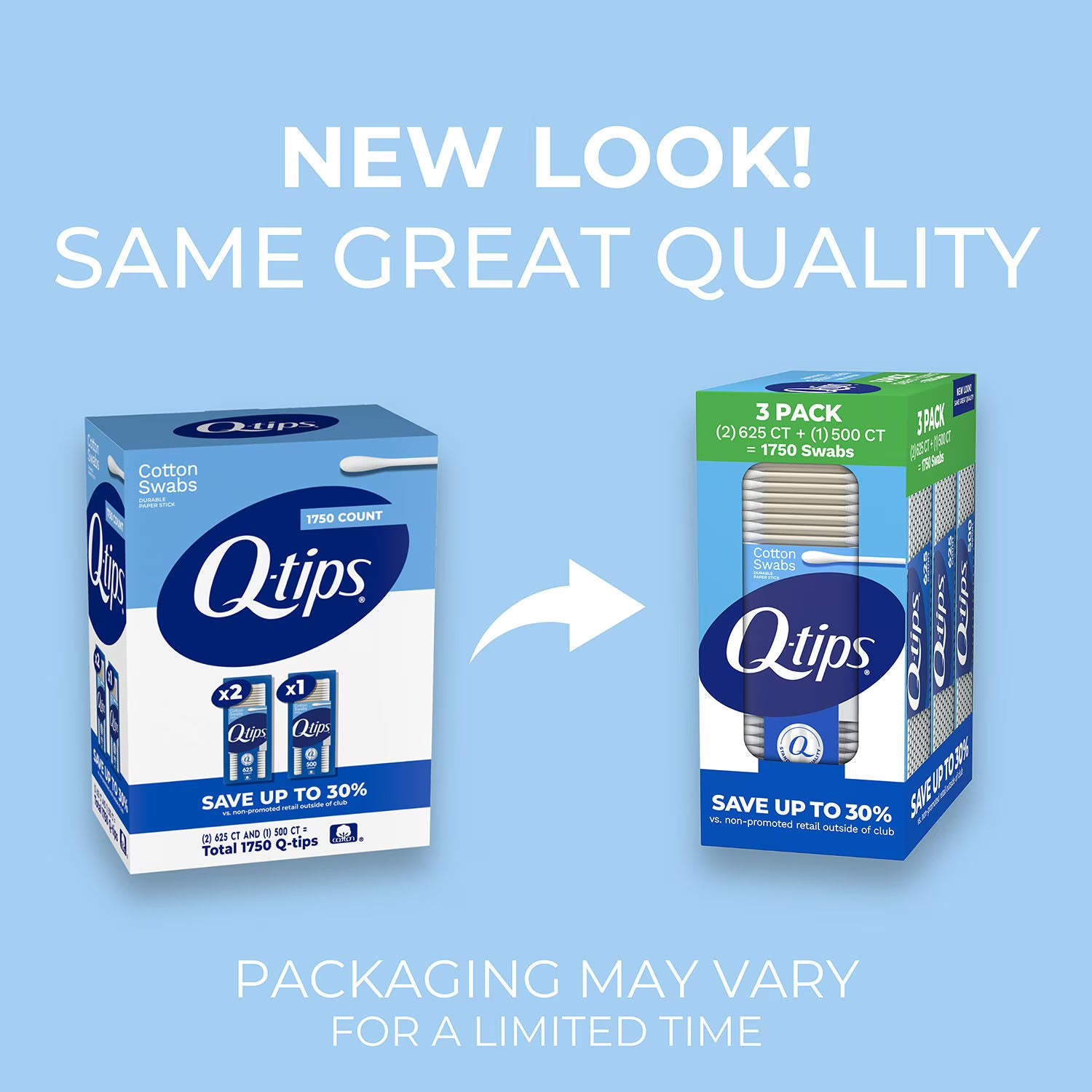 Q-tips Cotton Swabs 1750 Count 3 Pack – Premium Soft Cotton Swabs, Gentle Personal Care Sticks, Bulk Value Pack, Home Essentials