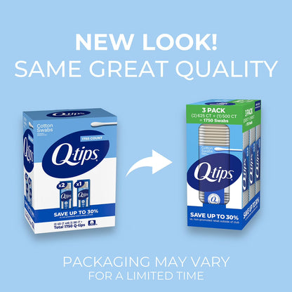 Q-tips Cotton Swabs 1750 Count 3 Pack – Premium Soft Cotton Swabs, Gentle Personal Care Sticks, Bulk Value Pack, Home Essentials