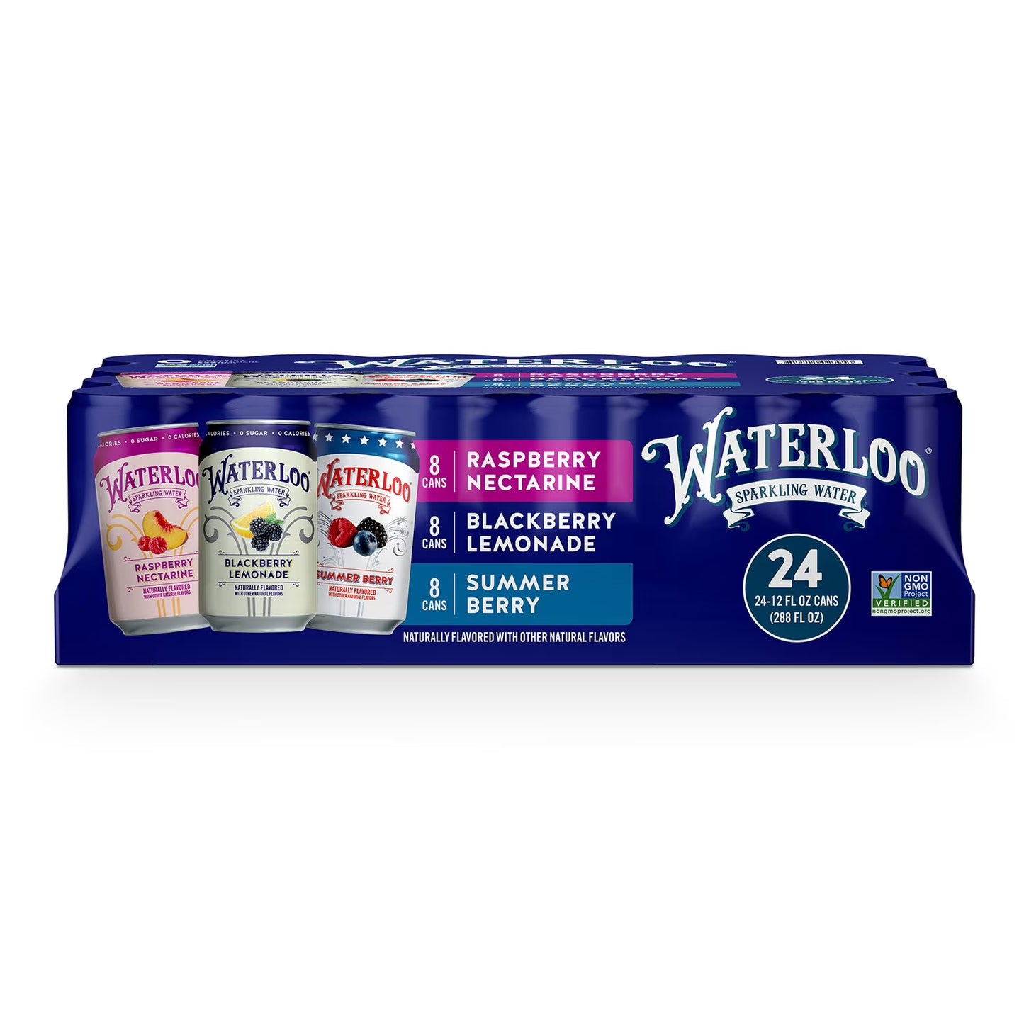 Waterloo Sparkling Water Variety Pack 12 fl oz 24 Pack – Zero Sugar Carbonated Water, Assorted Flavors, Refreshing Healthy Drink, Bulk Case