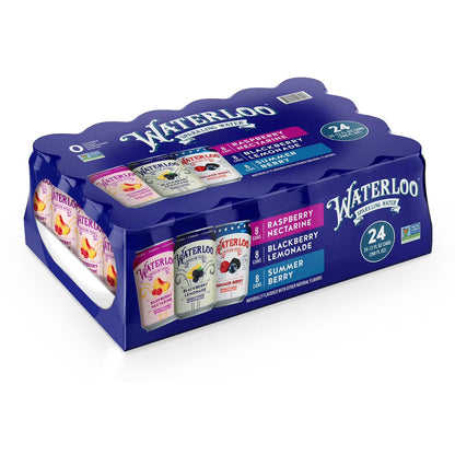 Waterloo Sparkling Water Variety Pack 12 fl oz 24 Pack – Zero Sugar Carbonated Water, Assorted Flavors, Refreshing Healthy Drink, Bulk Case