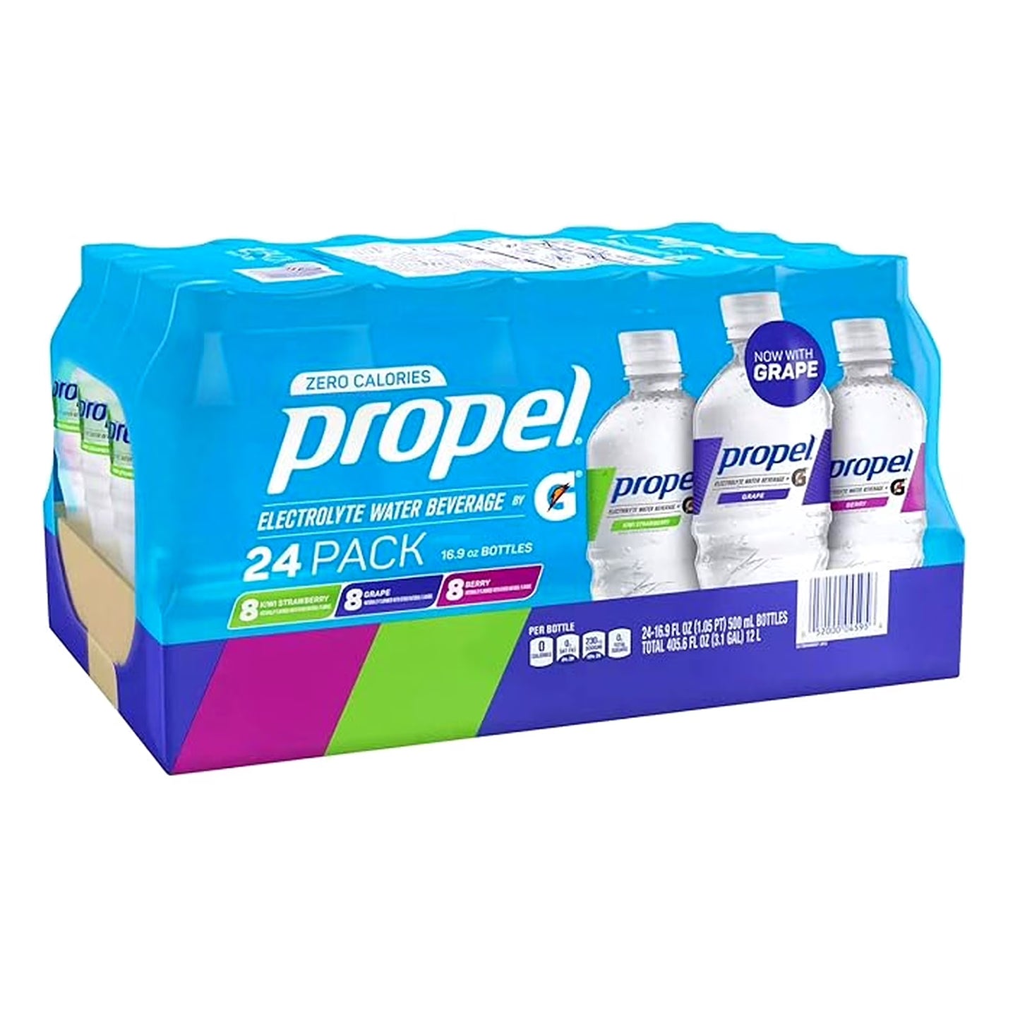 Propel Zero Calorie Electrolyte Water Variety Pack (24 Bottles, 16.9 fl oz Each) – Fitness Hydration Drink with Vitamins & No Sugar