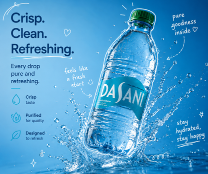 Dasani Purified Water – 32 Pack (16.9 fl oz Bottles)