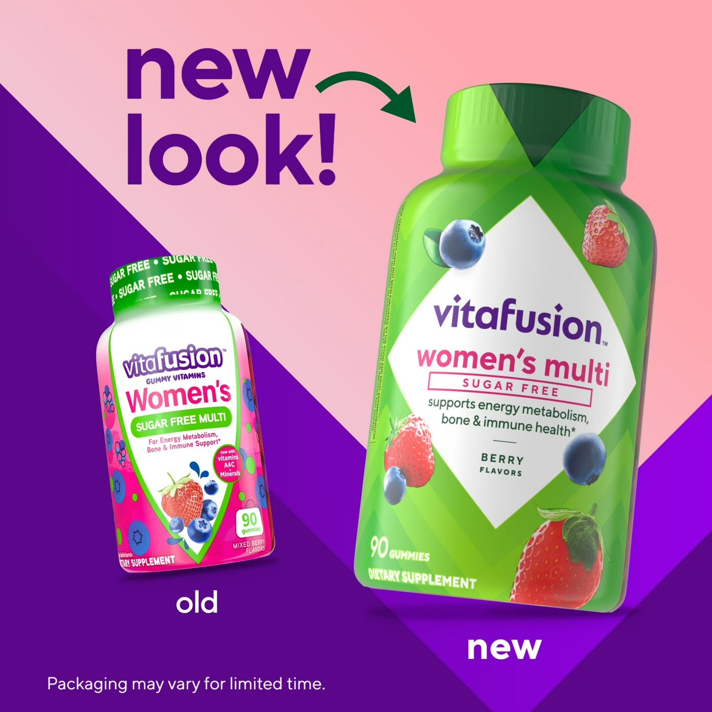 Vitafusion Women’s Sugar Free Daily Multivitamin Gummies (90 Count) – Energy, Bone & Immune Support Adult Vitamin Supplement