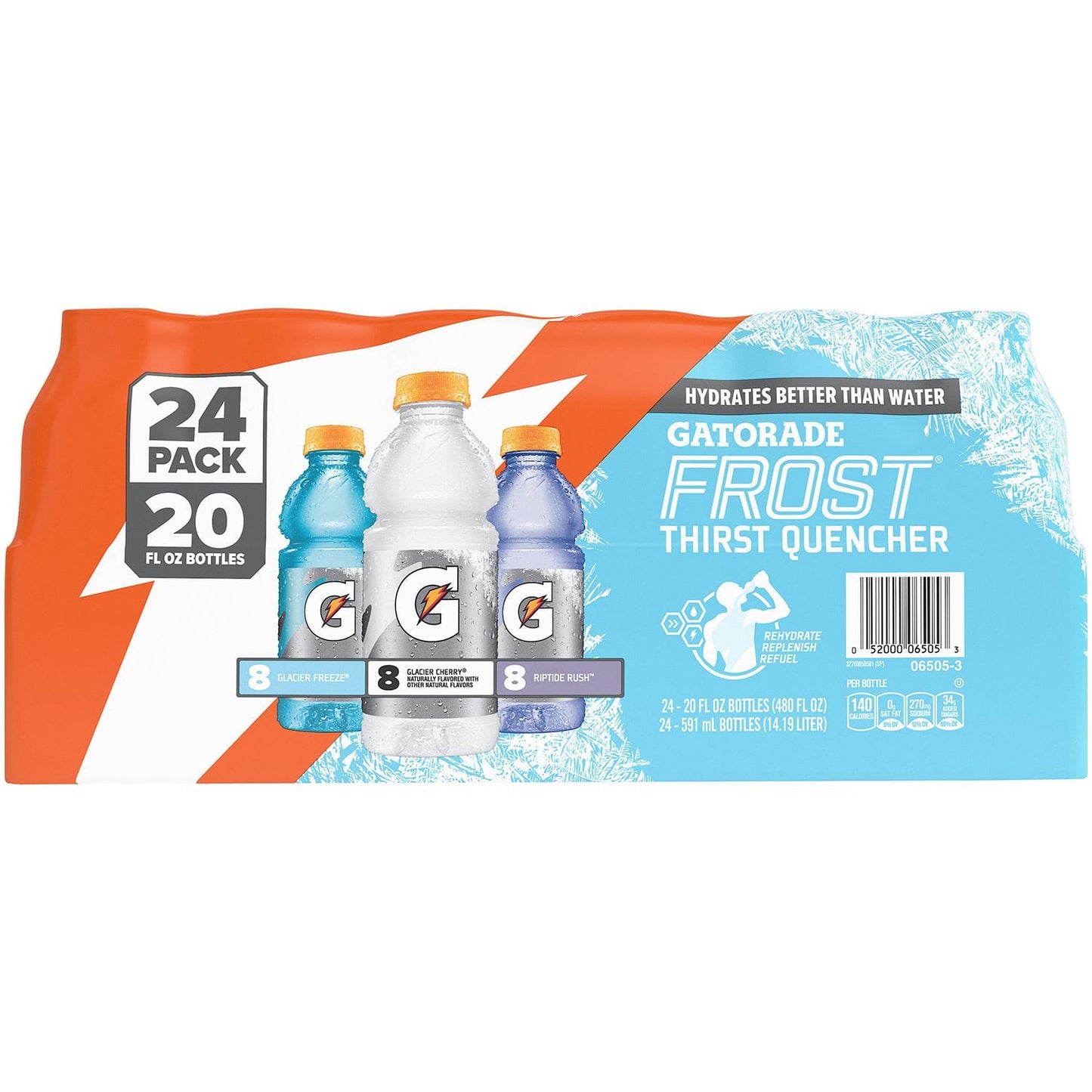 Gatorade Frost Thirst Quencher Sports Drink Variety Pack, 20 fl oz Bottles (24 Pack), Electrolyte-Enhanced Hydration, Refreshing Frost Flavors for Sports & Active Lifestyle