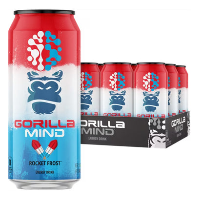 Gorilla Mind Energy Drink, No Sugar or Artificial Colors, Bombsicle, 16 oz, 12 pack Cans