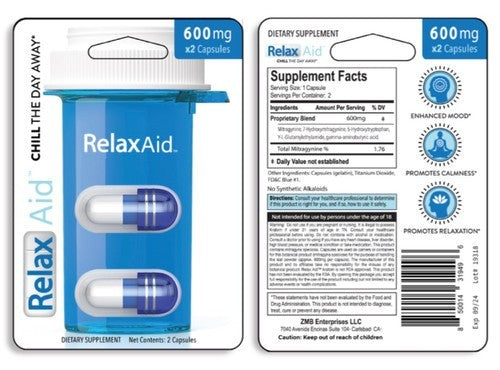 6 Pack Relax Aid 600mg Capsules – 12 Capsules Total