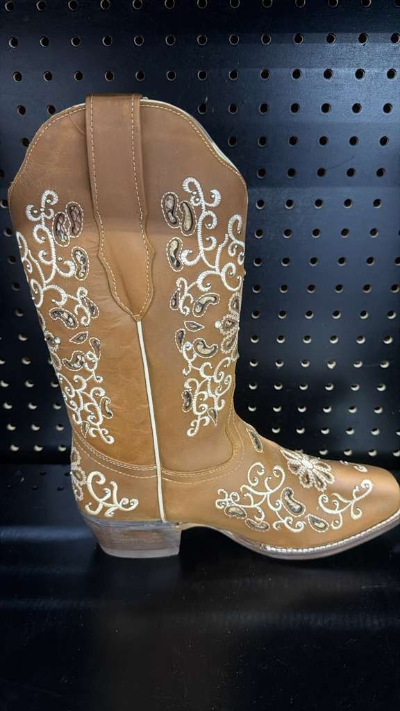 Men's Rodeo Cowboy Western Square Toe Boots Alligator Neck Print Made in Mexico