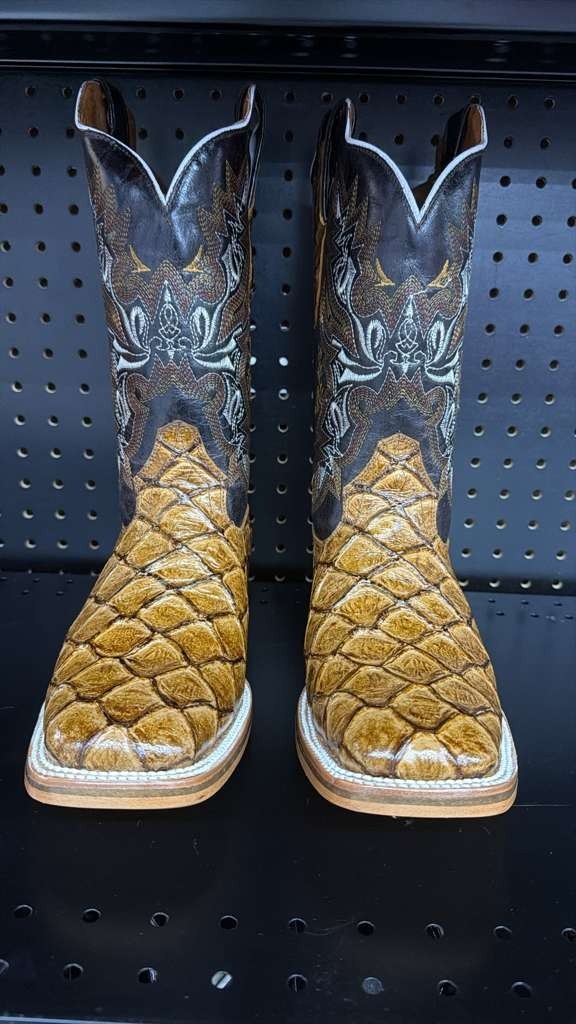Men's Rodeo Cowboy Western Square Toe Boots Alligator Neck Print Made in Mexico