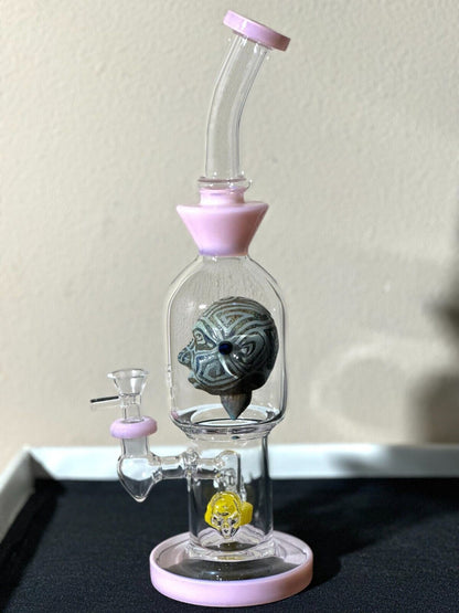 13.5'' Alien Glass Bong 14mm Artistic Water Pipe Unique Monster Collectible