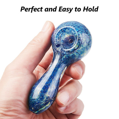 4" Lava Style Tobacco Smoking Glass Pipe Collectible Handmade Pipes with Box
