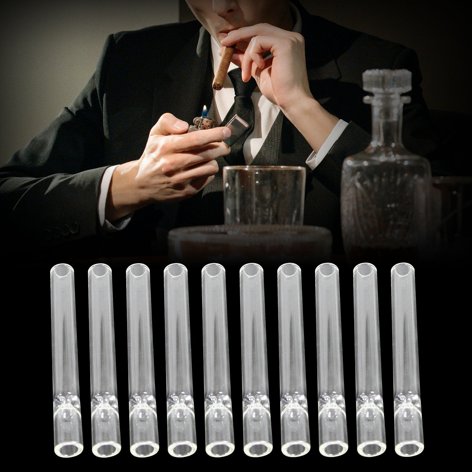 10-piece Thick Pyrex Glass Chillum Tobacco Pipe, Smoking pipe, Smooth One Hitter