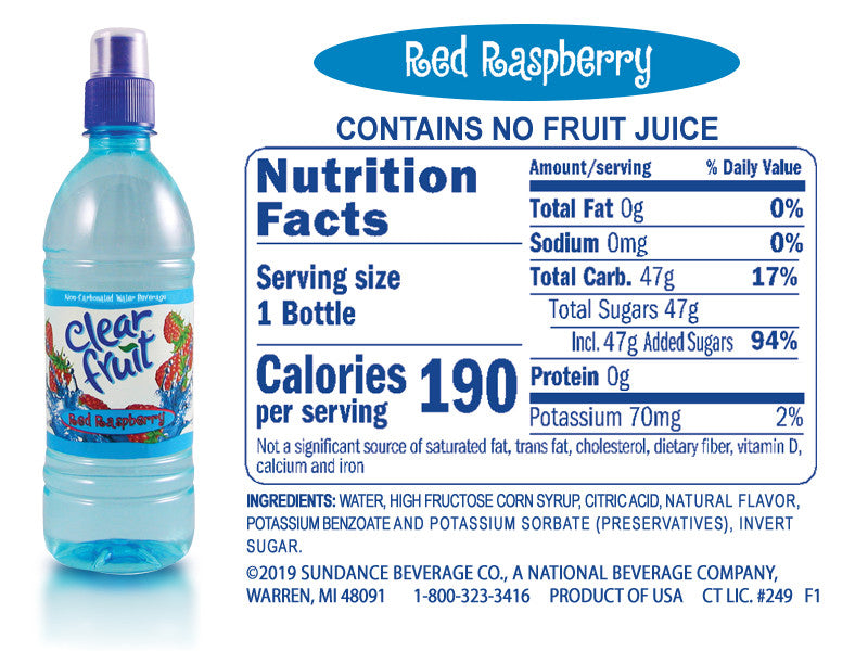 Clear Fruit Flavored Water  16.9oz Bottles 6/12/24 Packs, ALL Flavors Available