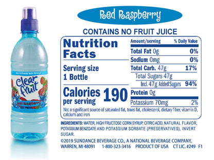Clear Fruit Flavored Water  16.9oz Bottles 6/12/24 Packs, ALL Flavors Available