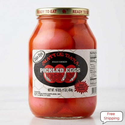Pickled Beet Eggs – MAT & DANA (1 LB Jar) | Ready to Eat Amish Style