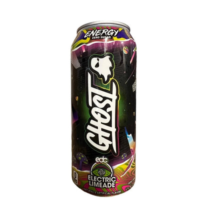 Ghost Energy Drink Zero Sugar Electric Limeade – 16 fl oz Cans – Energy Beverage – Pack of 12