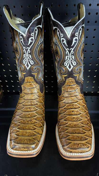 Men's Rodeo Cowboy Western Square Toe Boots Alligator Neck Print Made in Mexico
