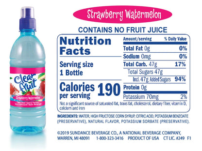 CLEAR FRUIT STRAWBERRY WATERMELON 16.9 OZ PACK OF 8