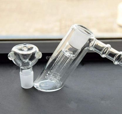 Mini Bubbler Hammer Diffuse  Glass Water Bongs Rig Shisha Smoking Pipe 18mm bow