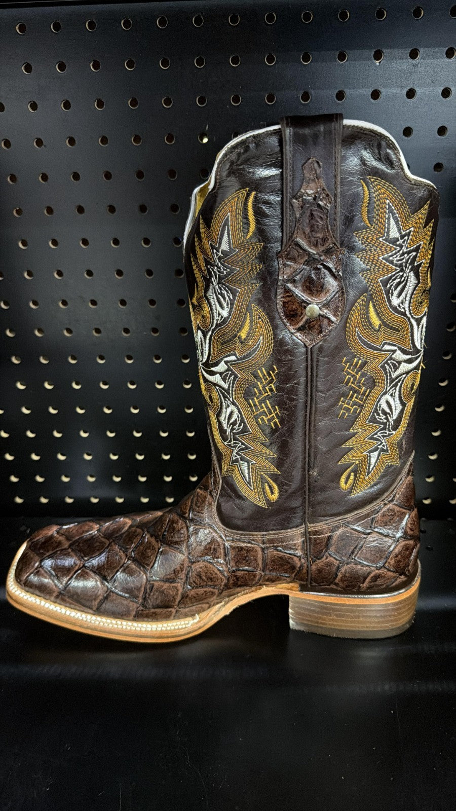 Men's Rodeo Cowboy Western Square Toe Boots Alligator Neck Print Made in Mexico
