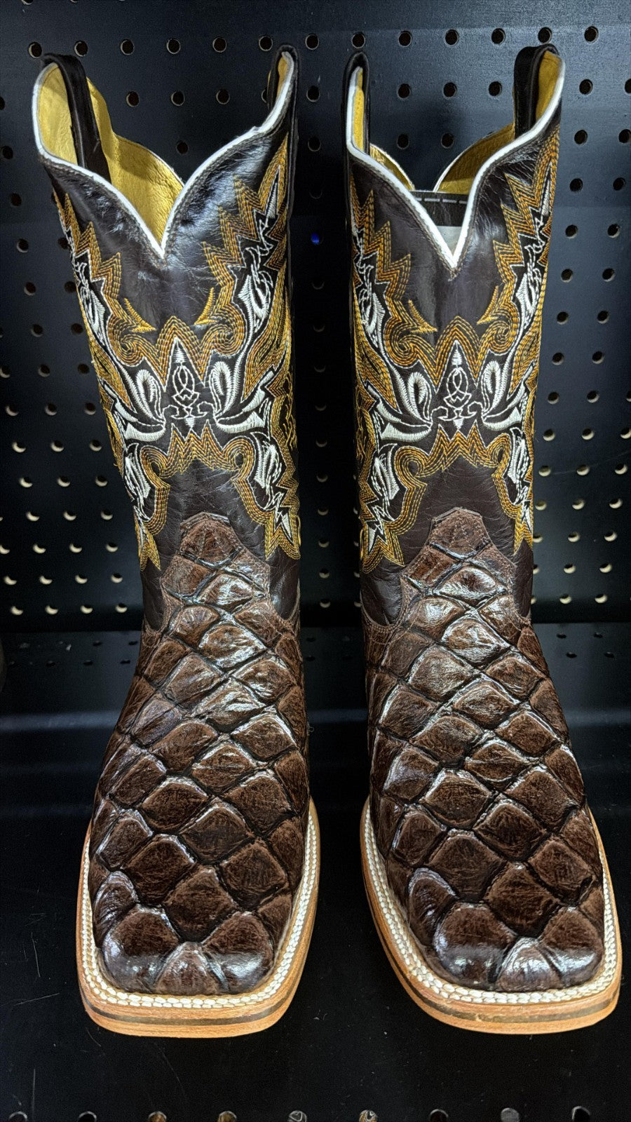 Men's Rodeo Cowboy Western Square Toe Boots Alligator Neck Print Made in Mexico