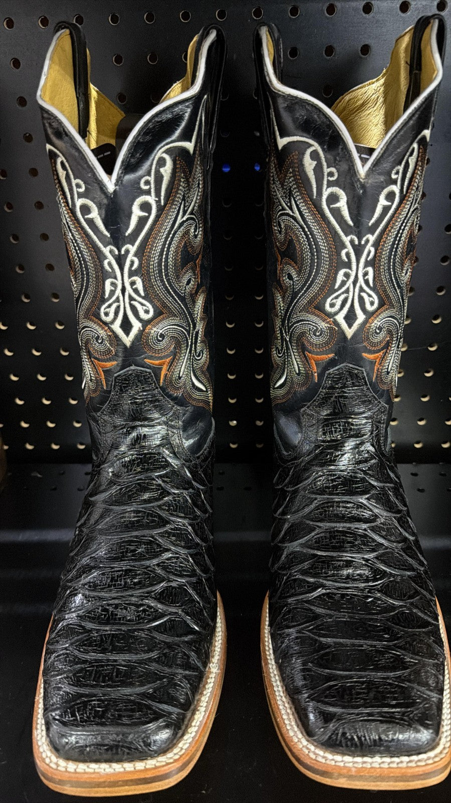 Men's Rodeo Cowboy Western Square Toe Boots Alligator Neck Print Made in Mexico