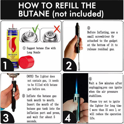 Sneak a Toke Pipe and Click N Hit Wind Resistant Refillable Butane Torch Lighter