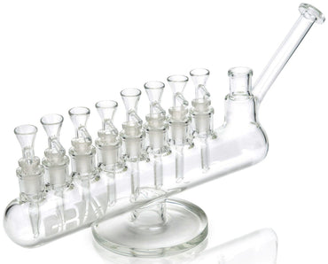 THICK Grav® Clear Menorah Bong HEAVY Glass Water Pipe HOOKAH Bubbler COOL *USA*