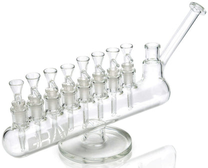 THICK Grav® Clear Menorah Bong HEAVY Glass Water Pipe HOOKAH Bubbler COOL *USA*
