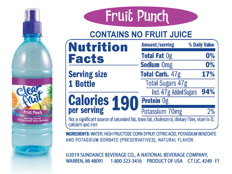 Clear Fruit Flavored Water  16.9oz Bottles 6/12/24 Packs, ALL Flavors Available