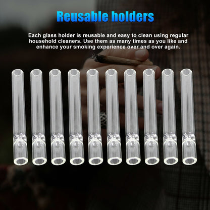 10-piece Thick Pyrex Glass Chillum Tobacco Pipe, Smoking pipe, Smooth One Hitter