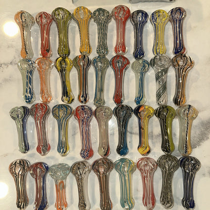 😎5 PCS  3.5” 🧡TOBACCO SMOKING PIPE ASSORTED GLASS HAND PIPES 💚 RANDOM $4 Each