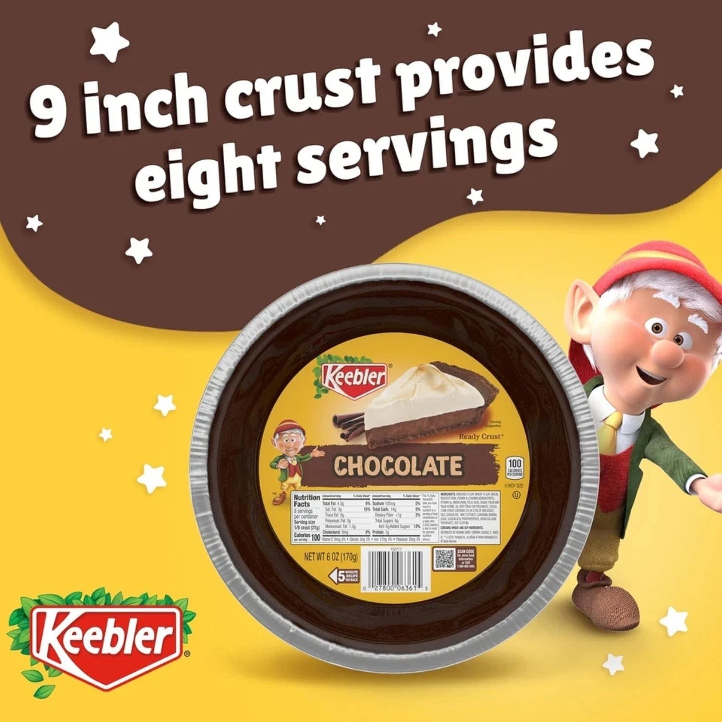 Keebler Chocolate Ready Pie Crusts 9 Inch – Pack of 12 | Baking Crust