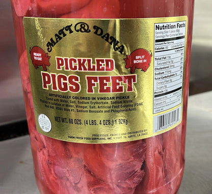1 Gallon (4.25lb)  Authentic Louisiana Pickled Pig's Feet READY TO EAT