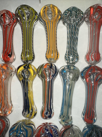 😎5 PCS  3.5” 🧡TOBACCO SMOKING PIPE ASSORTED GLASS HAND PIPES 💚 RANDOM $4 Each