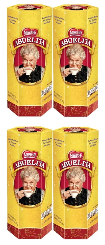 Nestlé Abuelita Mexican Hot Chocolate Tablets – 4 Pack (12 Tablets per Box, Total 48 Tablets)