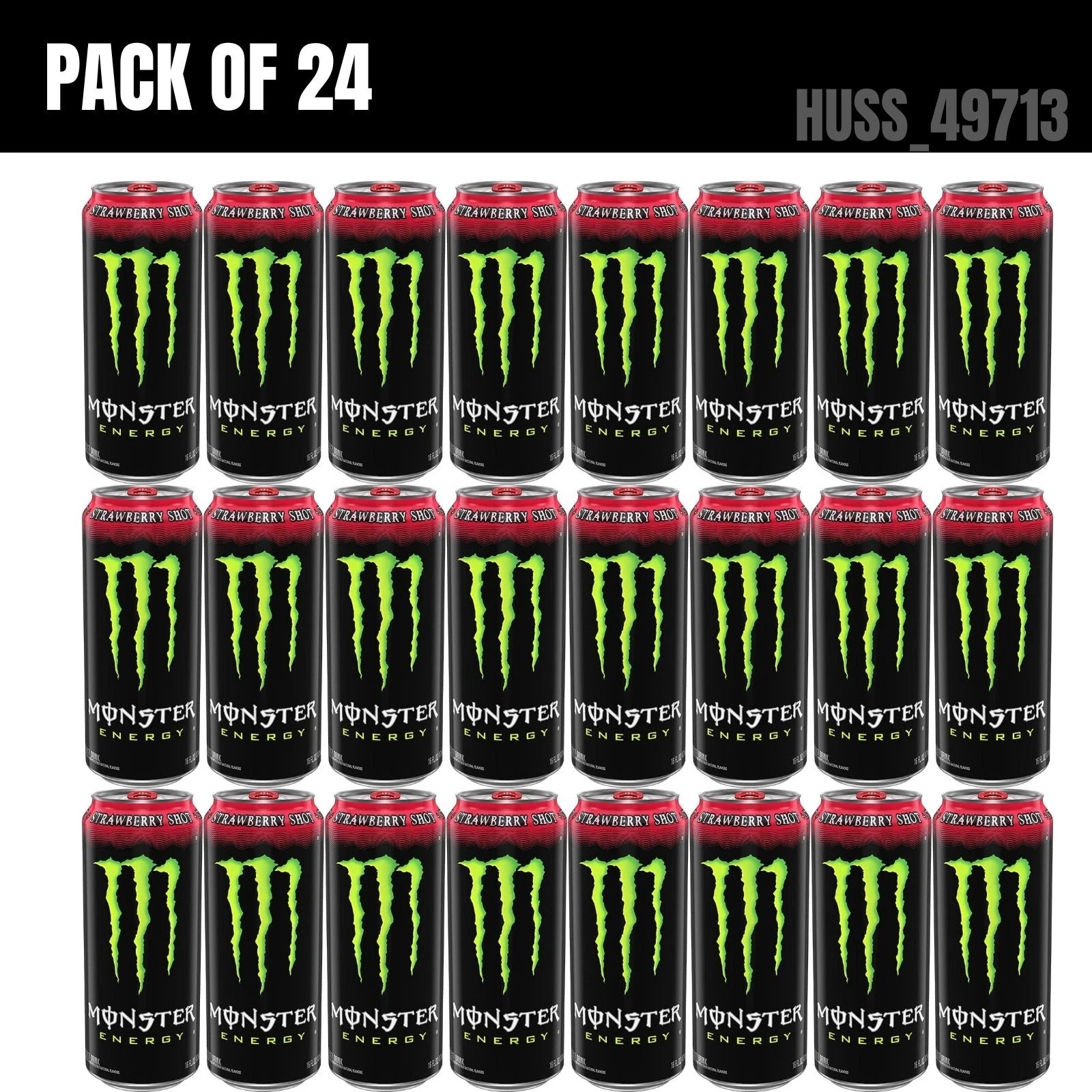 Monster Energy Strawberry Shots - 24 x 16fl oz | Sugar-Free, Fat-Free