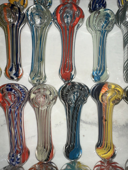 😎5 PCS  3.5” 🧡TOBACCO SMOKING PIPE ASSORTED GLASS HAND PIPES 💚 RANDOM $4 Each