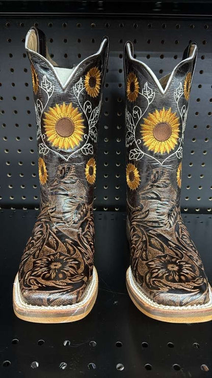 Men's Rodeo Cowboy Western Square Toe Boots Alligator Neck Print Made in Mexico