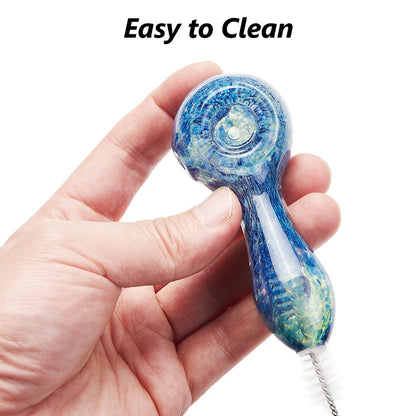 4" Lava Style Tobacco Smoking Glass Pipe Collectible Handmade Pipes with Box